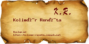 Kolimár Renáta névjegykártya
